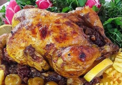 طرز تهیه مرغ شکم پر